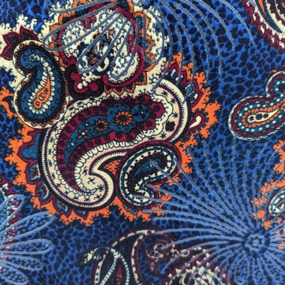 Paisley Burnout Velvet High Waisted Midi Skirt - Picture 2 of 7